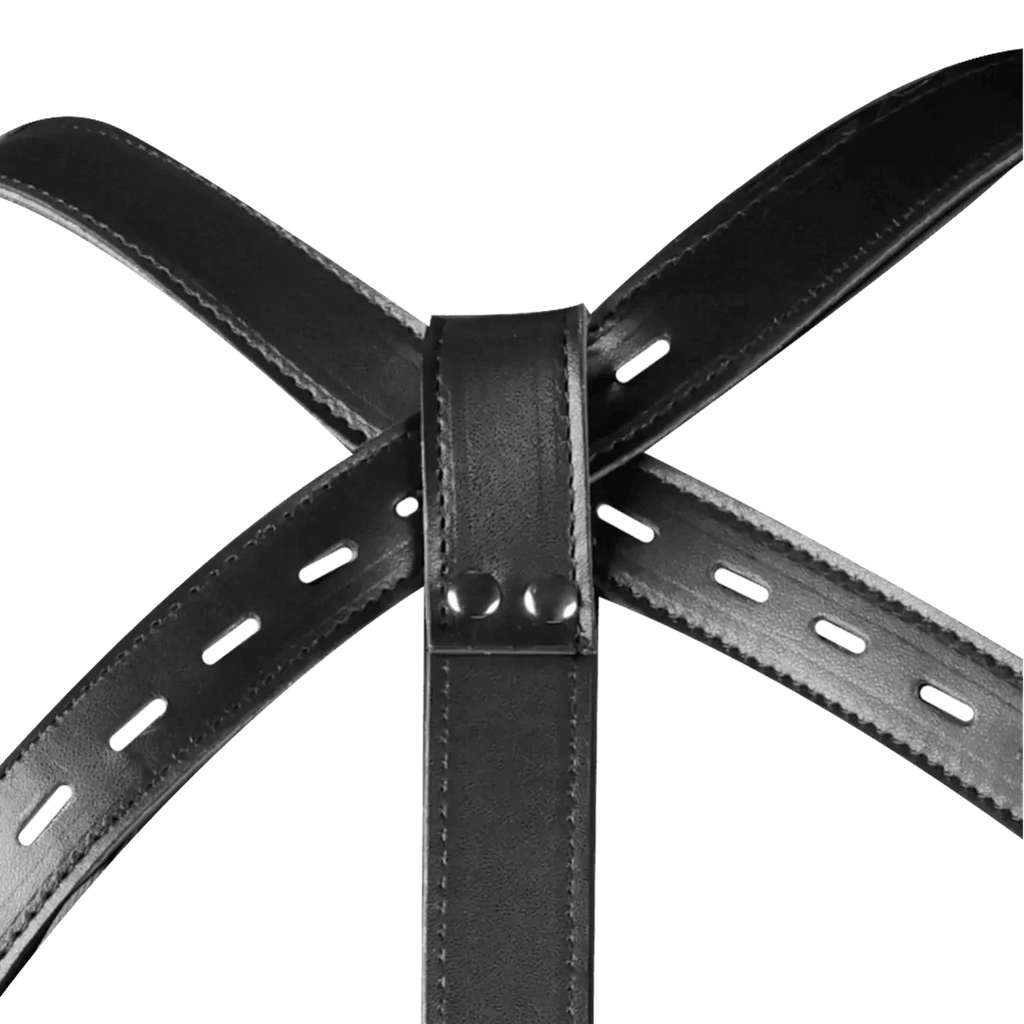 OUCH Body Harness with Thigh and Hand Cuffs - Black