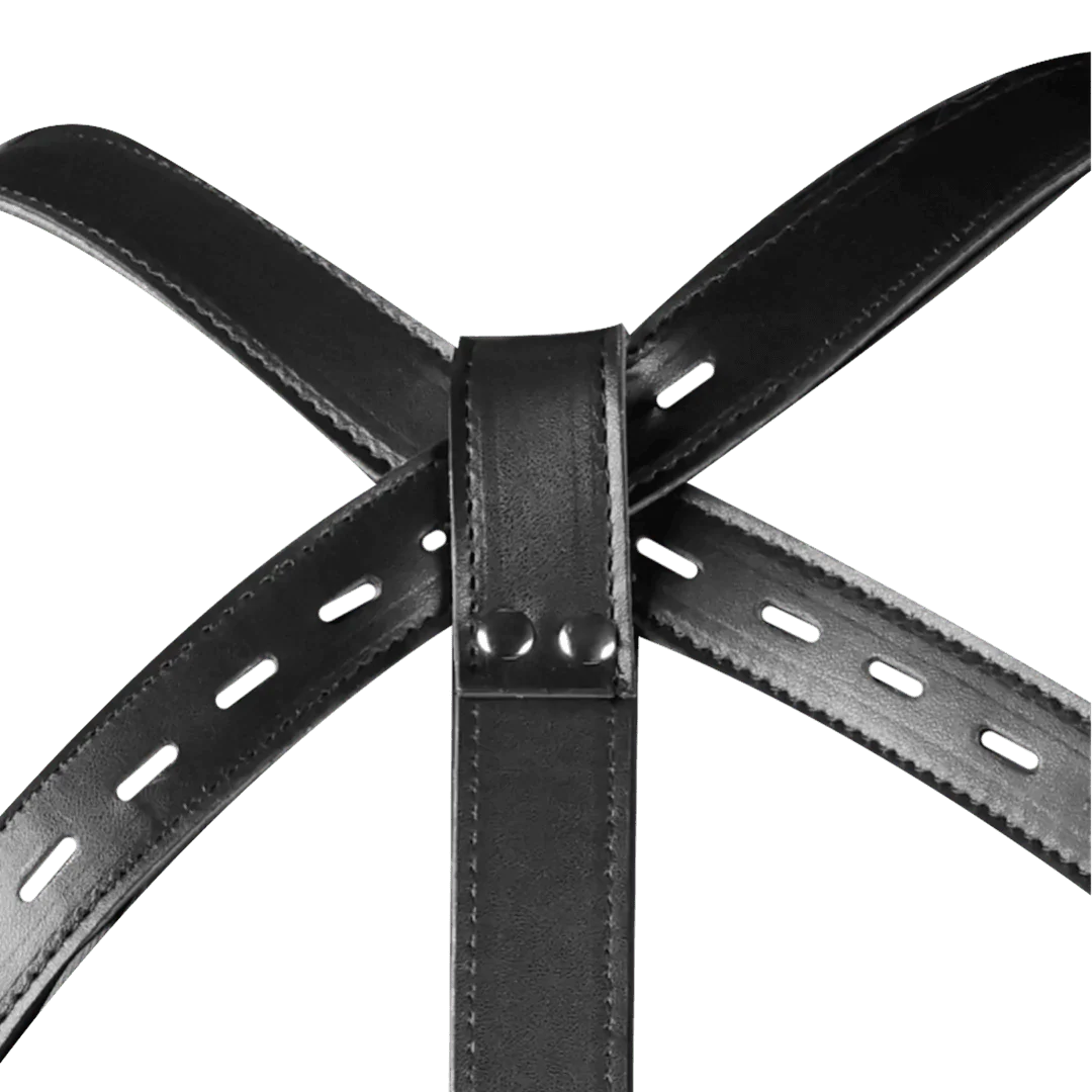 OUCH Body Harness with Thigh and Hand Cuffs - Black