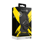 OUCH Head Harness with Breathable Ball Gag and Nose Hooks - Black