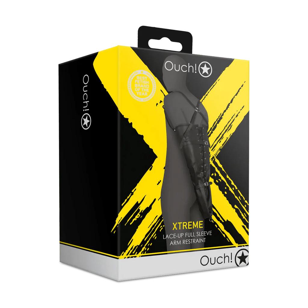 OUCH Lace - up Full Sleeve Arm Restraint - Black