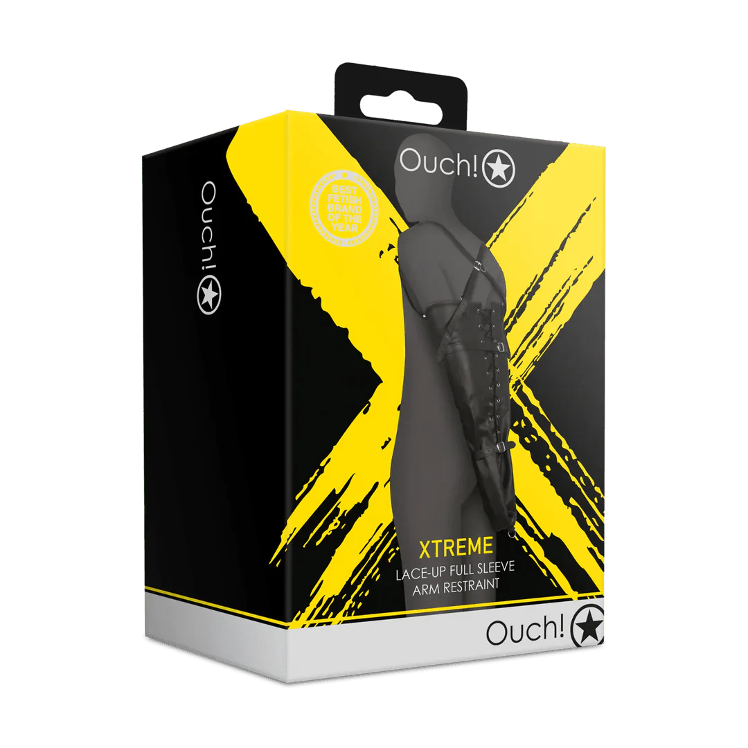 OUCH Lace - up Full Sleeve Arm Restraint - Black