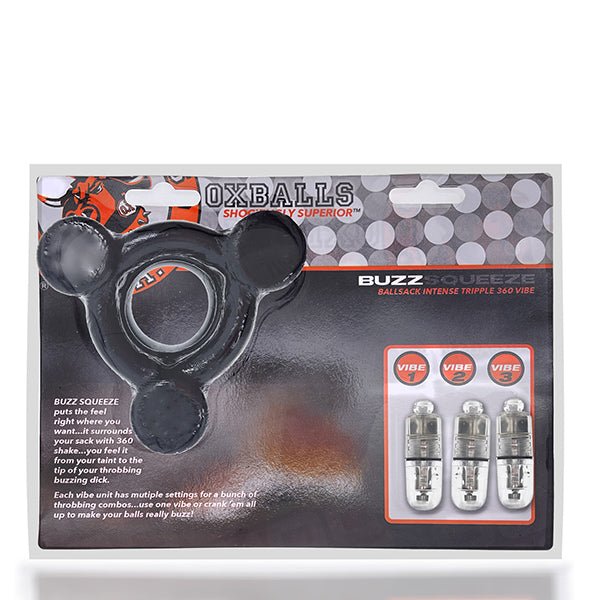 Oxballs BUZZSQUEEZE triple - vibe ballstretcher - Black