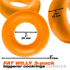 Oxballs FAT WILLY 3 Pack - Orange