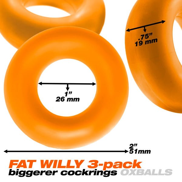 Oxballs FAT WILLY 3 Pack - Orange