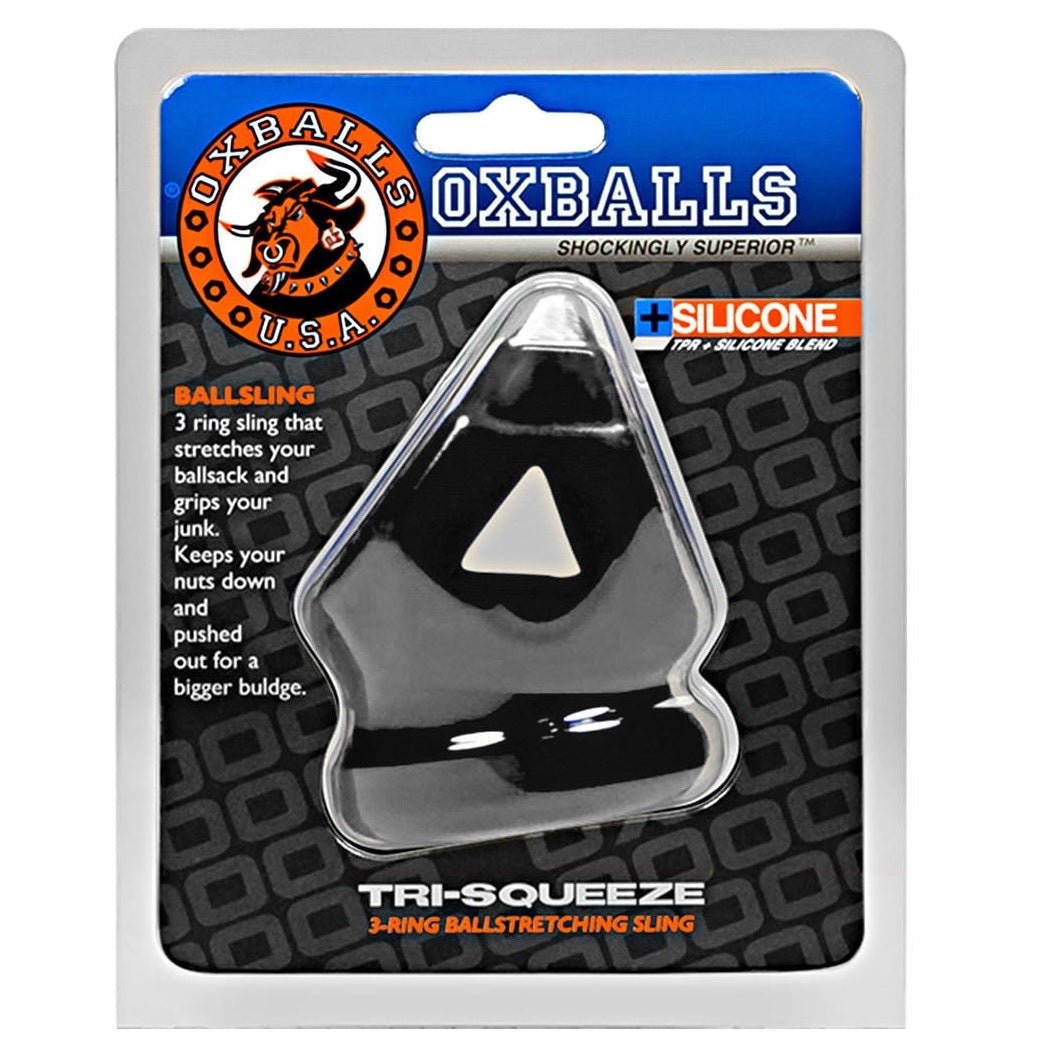 Oxballs TRI - SQUEEZE Cocksling & Ball Stretcher | Black Ice