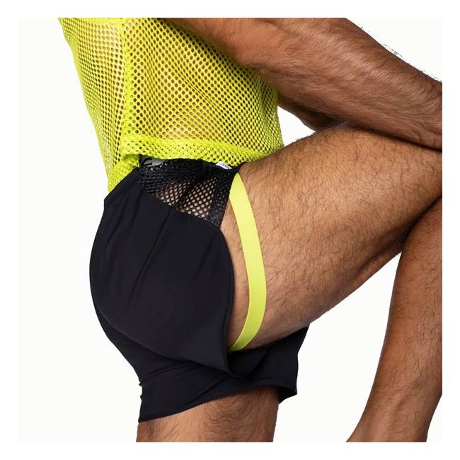 BIKE® Peek-a-boo Jock Short - Black/Acid Lime - image 2