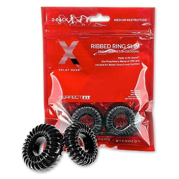 Perfect Fit Blend Premium Stretch Ribbed Ring 2 - pack - Black