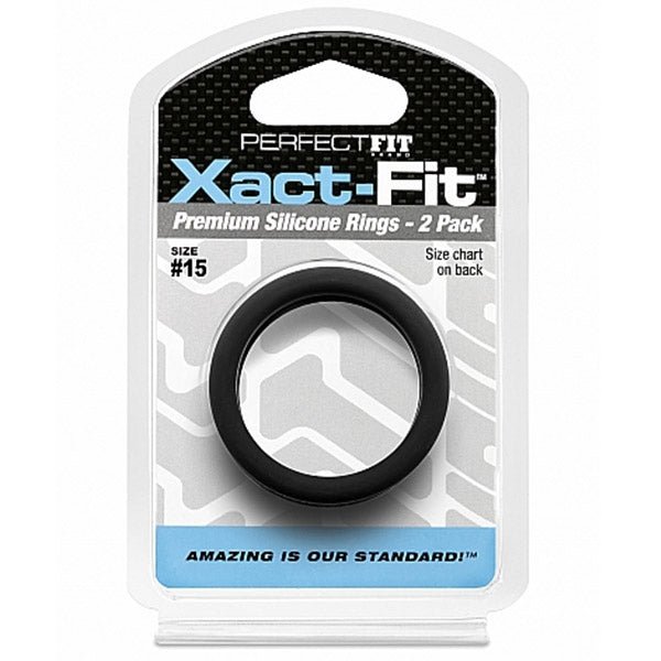 Perfect Fit Number 15 Xact - Fit Cockring 2 - Pack | Black