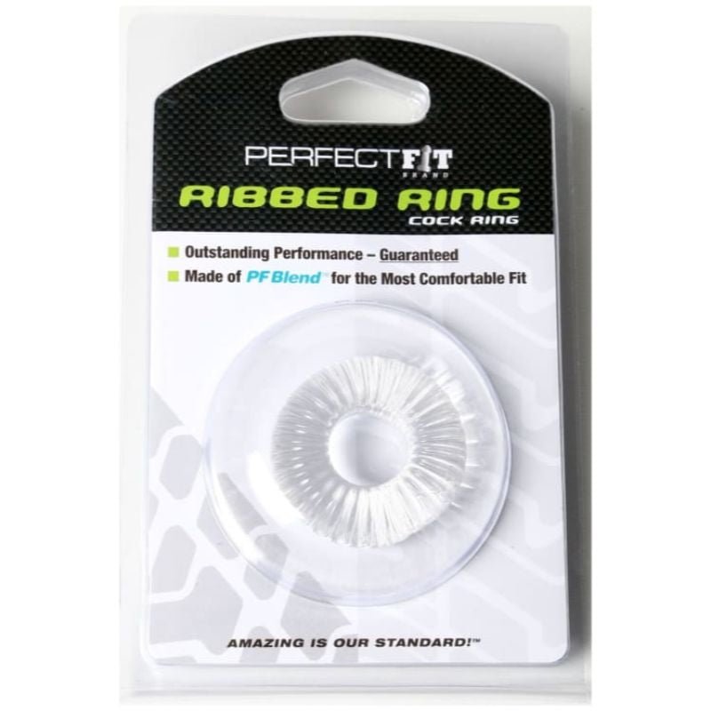Perfect Fit RIBBED COCK RING | Clear