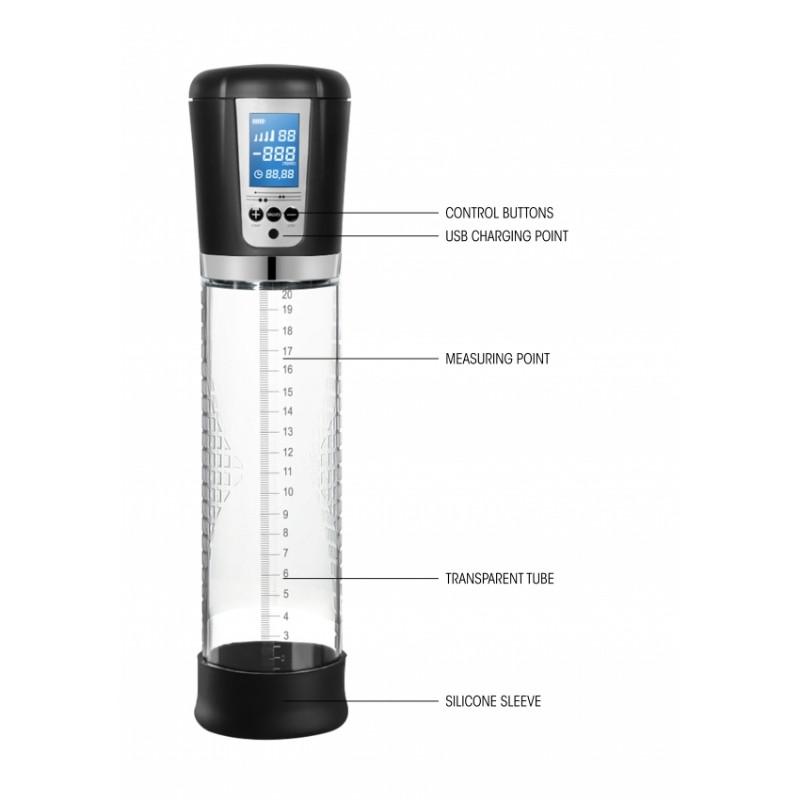 PUMPED: Premium USB Rechargeable Automatic LCD Cock Pump | Black
