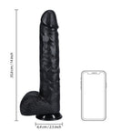 RealRock Extra Long Straight Dildo with Balls 14" / 35.5 cm | Black