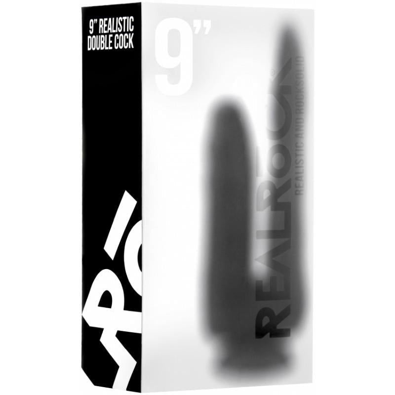 RealRock Realistic Black DOUBLE STUFFER Cock Dildo | 9 Inches