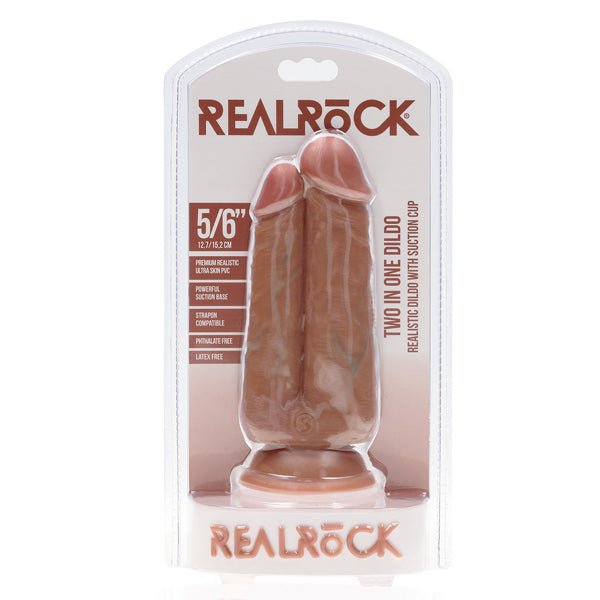 RealRock Two in One Dildo 5"/6" - 12,7/15,2 cm | Tan