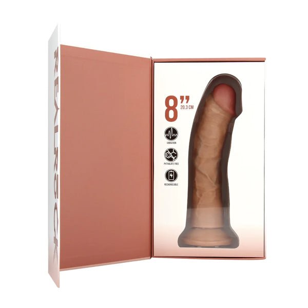 RealRock Vibrating Regular Curved Cock - 8" - Tan