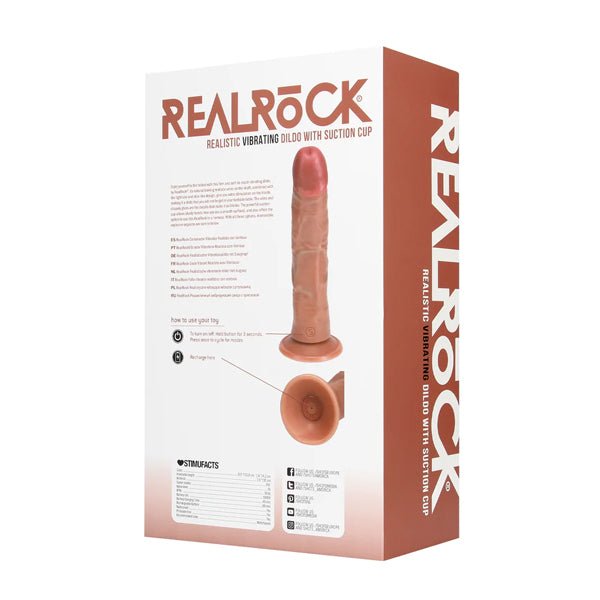 RealRock Vibrating Regular Curved Cock - 8" - Tan