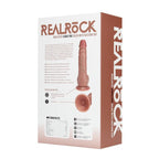 RealRock Vibrating Regular Straight Cock with Balls - 7" - Tan