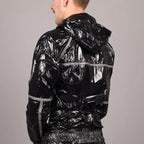 Riegillio Master of the House Shiny Nylon Base Tracksuit Jacket | Grey | Black/Grey