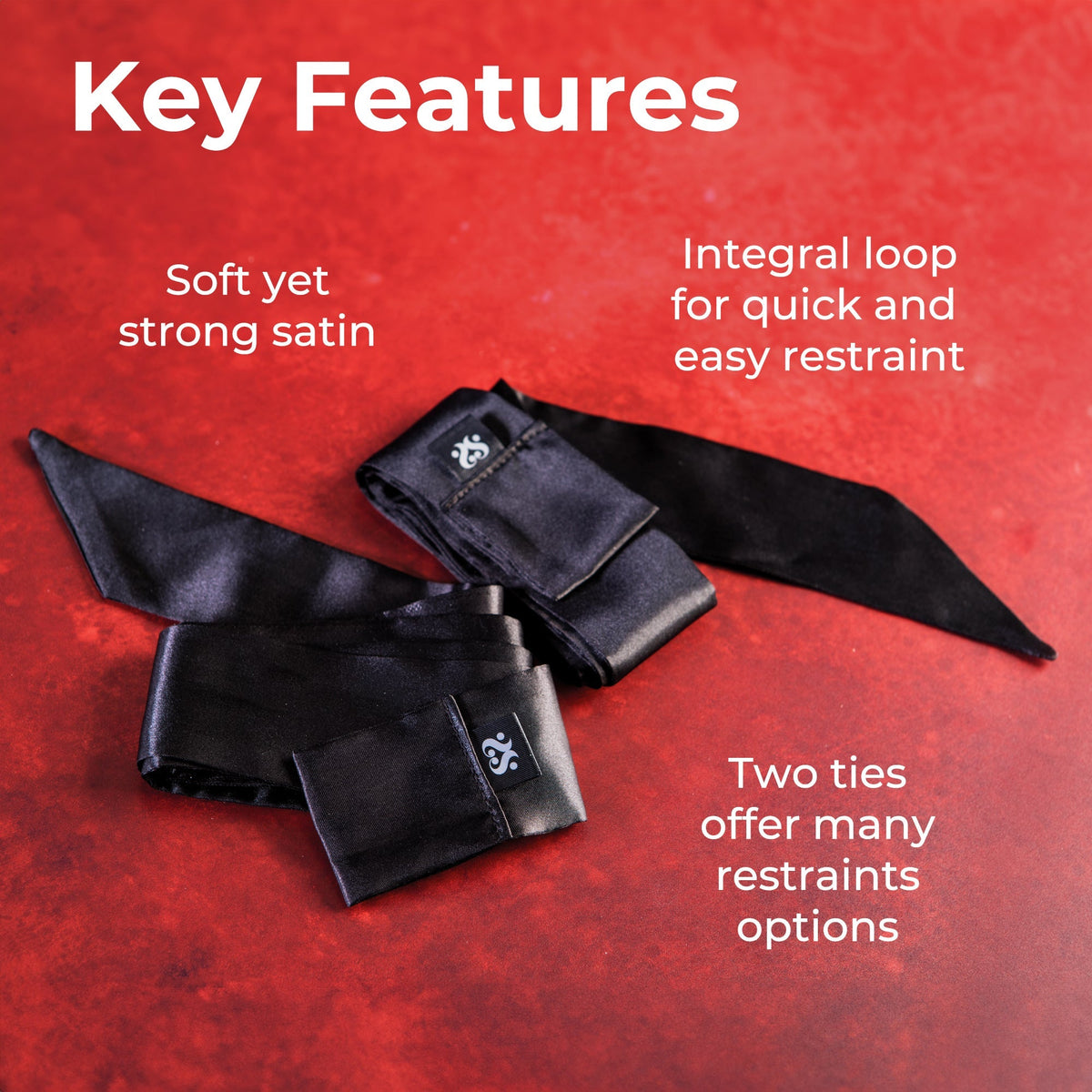 SEI MIO - Nights in Tied Satin - 2 x Silk Sash Restraints