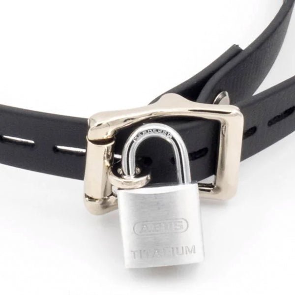 Silencilicone Ultra Restrictive Ball Gag with Locking Strap - Black/Black