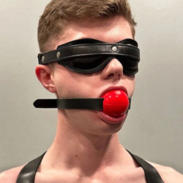 Silencilicone Ultra Restrictive Ball Gag with Locking Strap - Red/Black