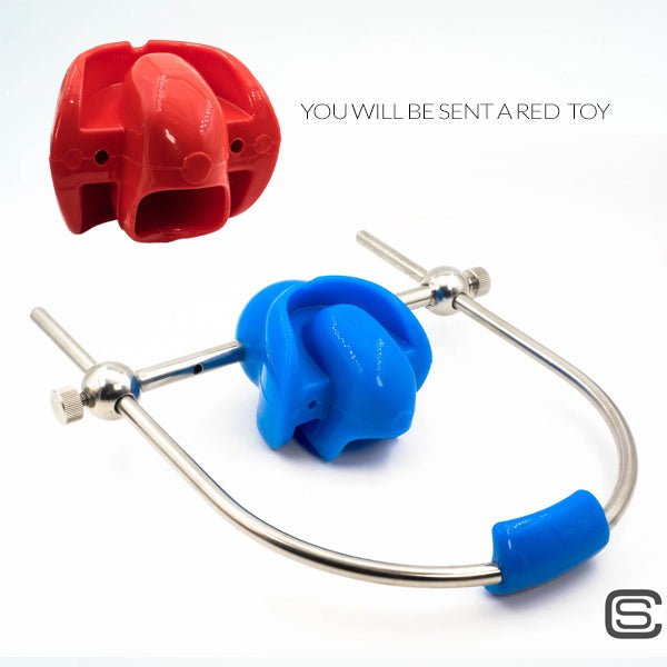 Silencilicone Ultra Restrictive Ball Gag with Steel Strap - Red