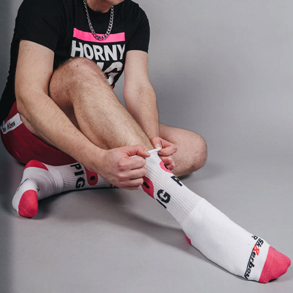 Sk8erboy Horny Pigs Socks | White