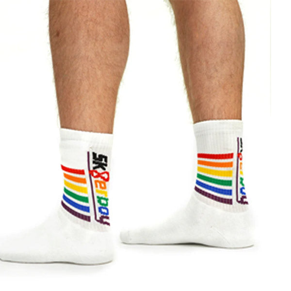 Sk8erboy Pride Socks | White
