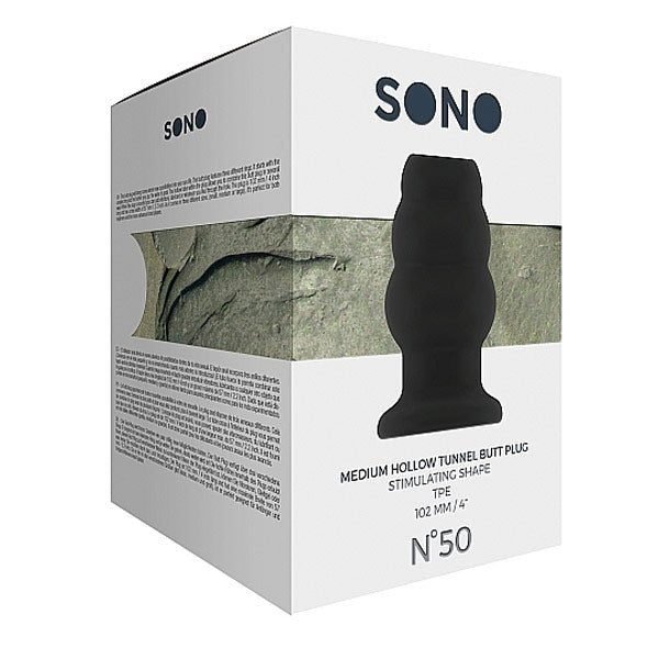 Sono No.50 Medium Hollow Tunnel Butt Plug - Black