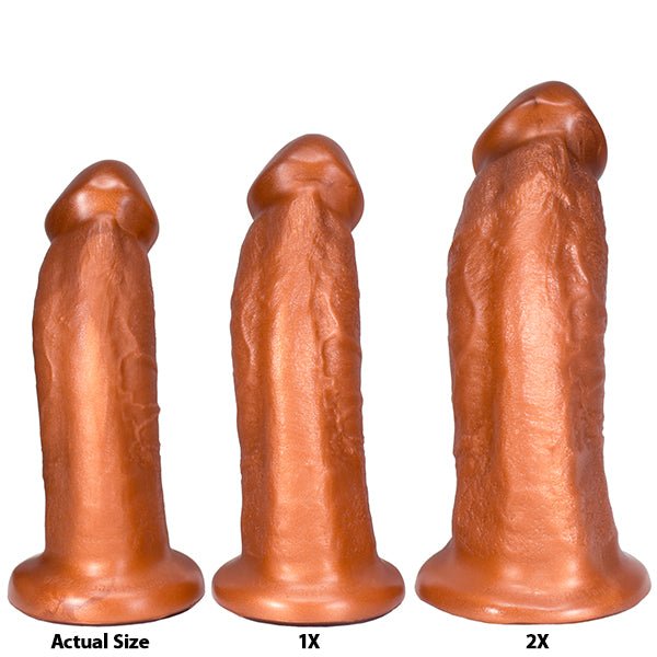 SquarePegToys® Wyatt Harness Dildo Flush Cup - SuperSoft Bronze