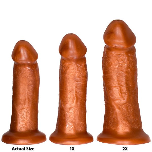 SquarePegToys® Wyatt Harness Dildo Flush Cup - SuperSoft Bronze
