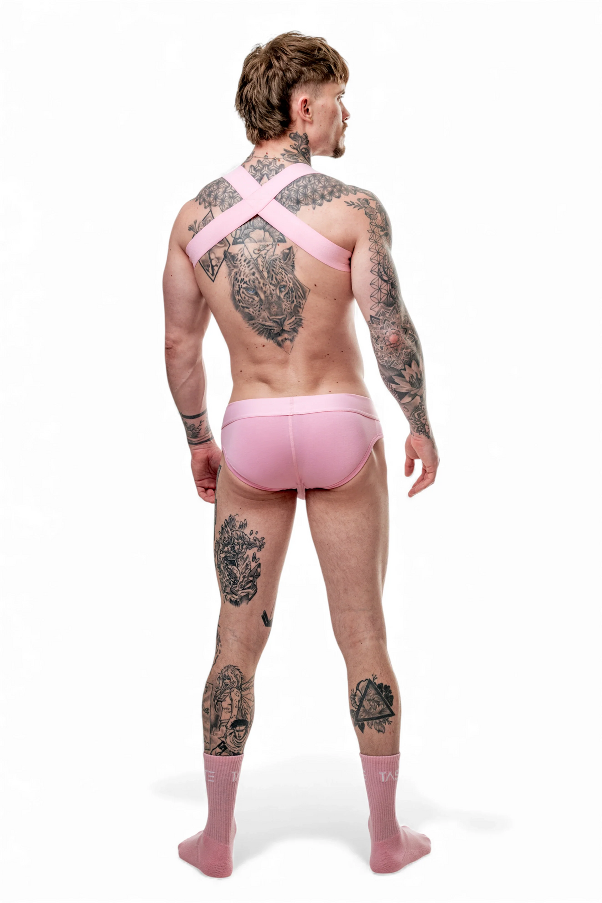 TASTE Brief, Harness & Socks Set | Candy Pink