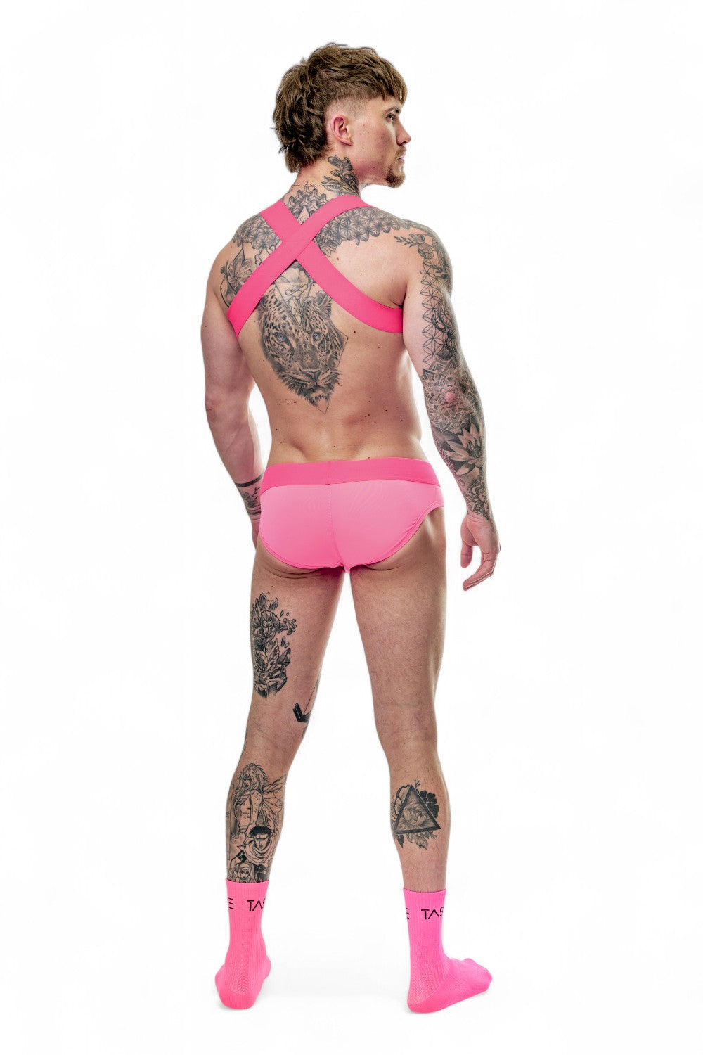 TASTE Brief, Harness & Socks Set | Neon Pink