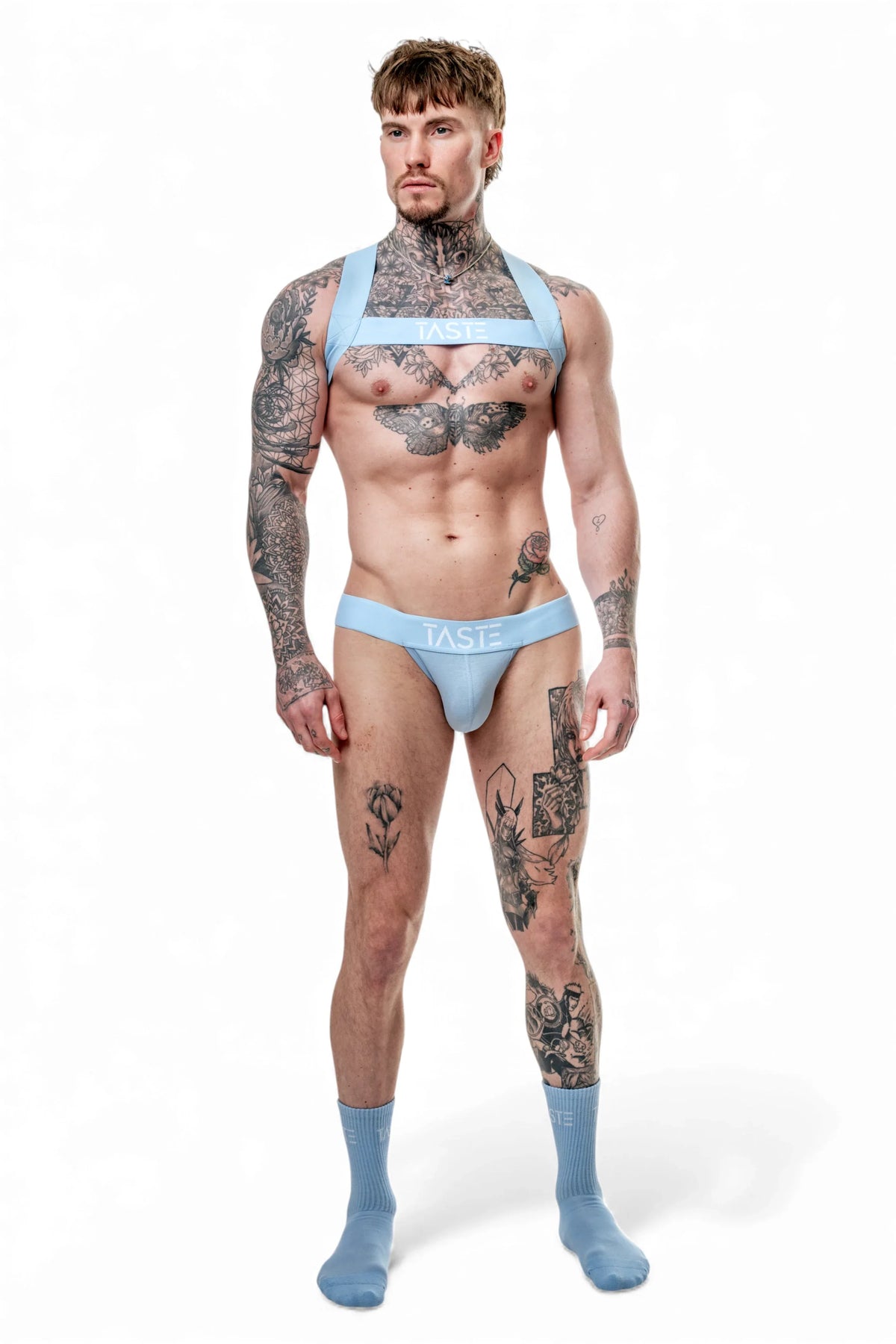 TASTE Jockstrap, Harness & Socks Set | Candy Blue