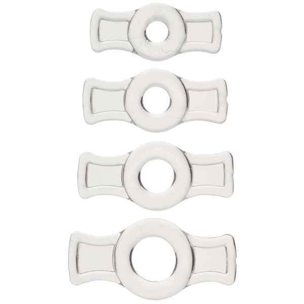 TitanMen Tools | Cock Ring Set Clear with Easy Grip Tabs: Clear