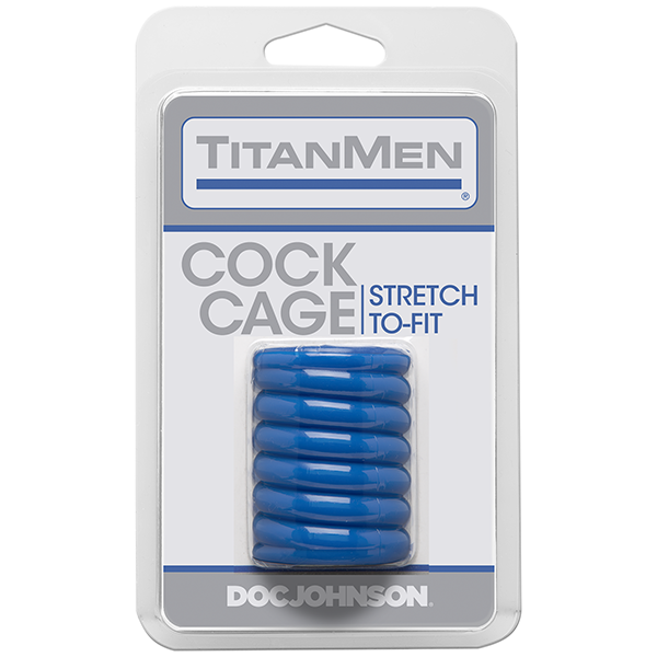 TitanMen Tools Cock Cage: Stretch-To-Fit | Blue
