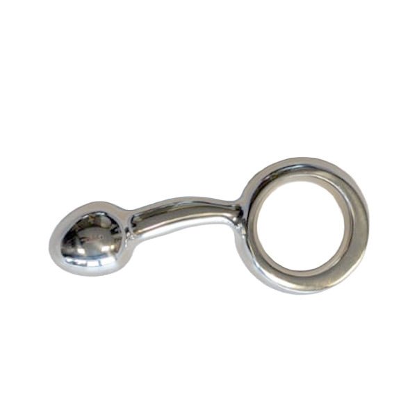Titus Ergo Curved Butt Plug with Finger Ring: Medium | Stainless Steel