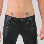 Titus Leather Tailored JEANS | Black