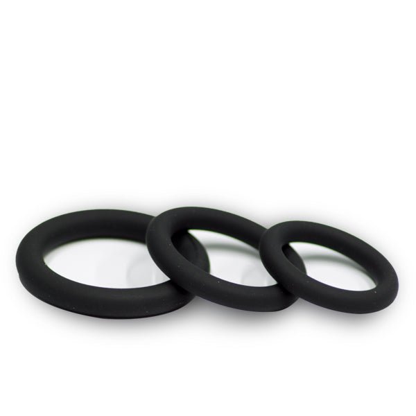 Titus Silicone Series - Cock Ring 3 Pack - Black