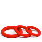 Titus Silicone Series - Cock Ring 3 Pack - Red