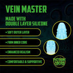Vein Master - Silicone Dildo - Blue/White