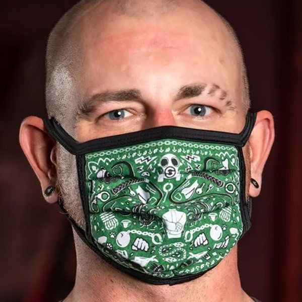 Mr S Leather Reversible Kinky Face Mask - Green