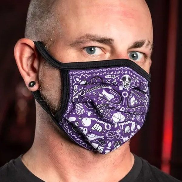 Mr S Leather Reversible Kinky Face Mask - Purple