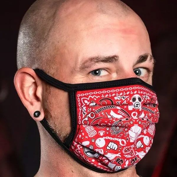 Mr S Leather Reversible Kinky Face Mask - Red