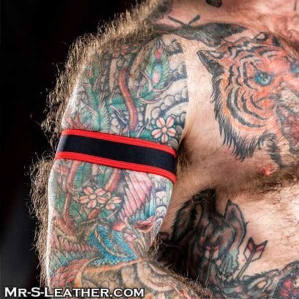 Mr S Leather NEO CARBON Armband - Black/Red