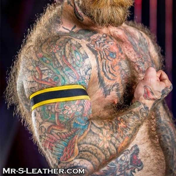 Mr S Leather NEO CARBON Armband - Black/Yellow