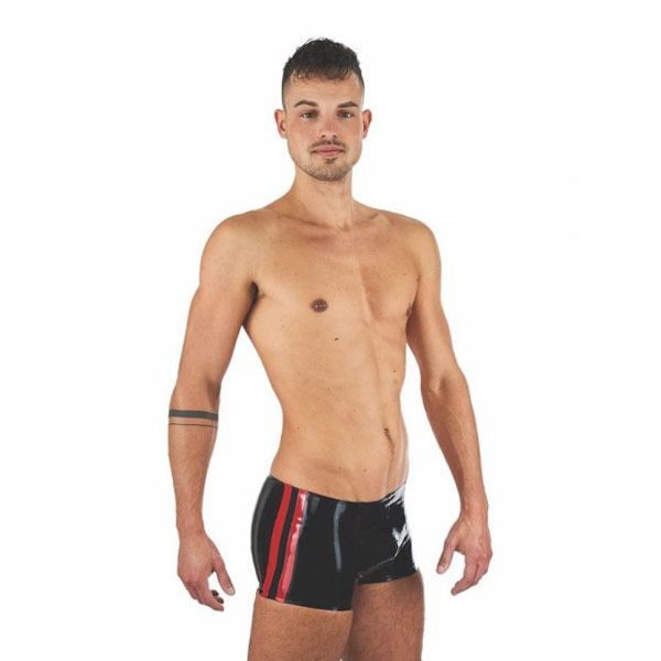 Mister B Rubber Trunks | Black/Red