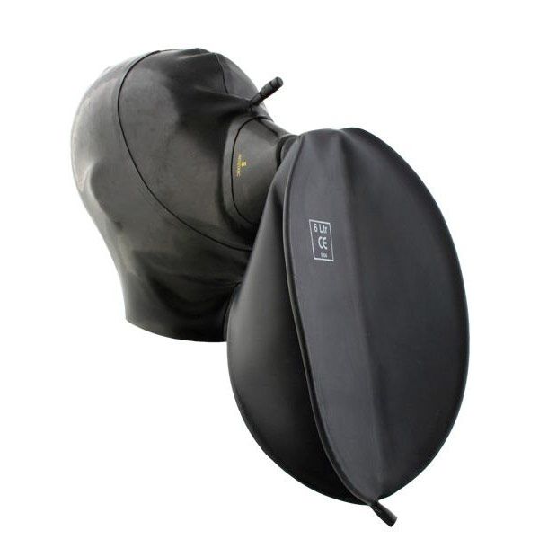 Mister B Rubber Hood With Medical Mask And Breathing Bag
