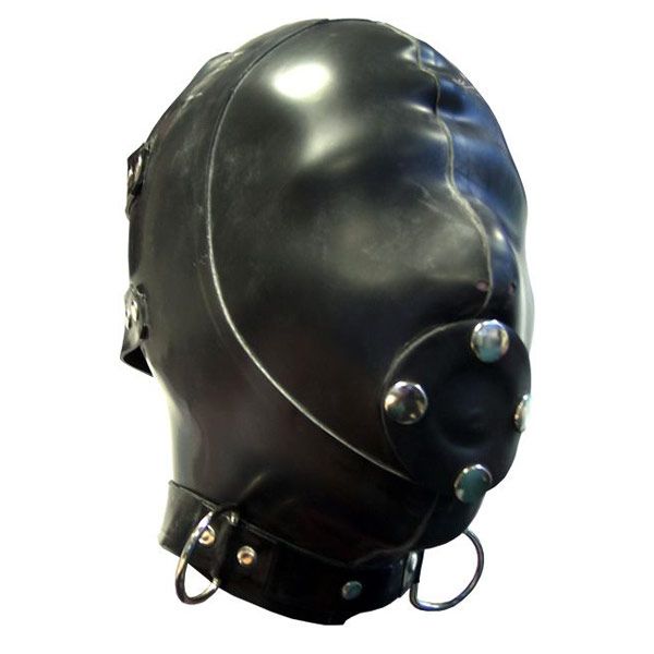 Mister B Rubber Extreme Hood With Removable Gag | Black