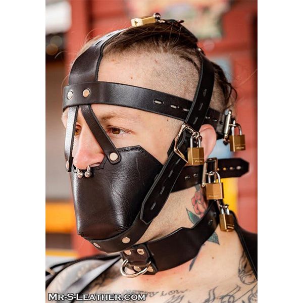 Mr.S Leather Head Harness Muzzle - Gag & Locking Buckles