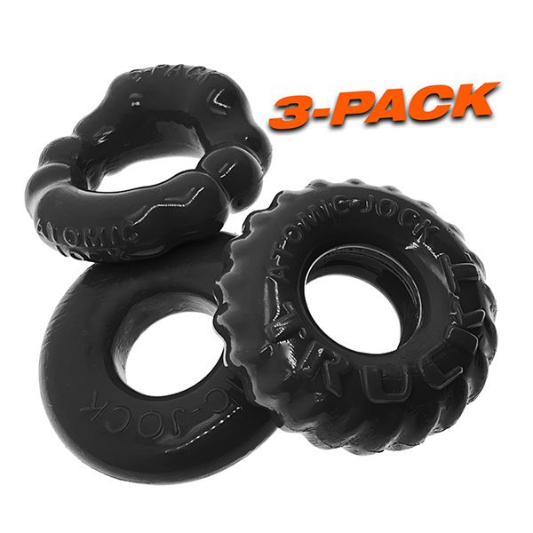 Oxballs BONEMAKER 3-PACK cockring kit - BLACK